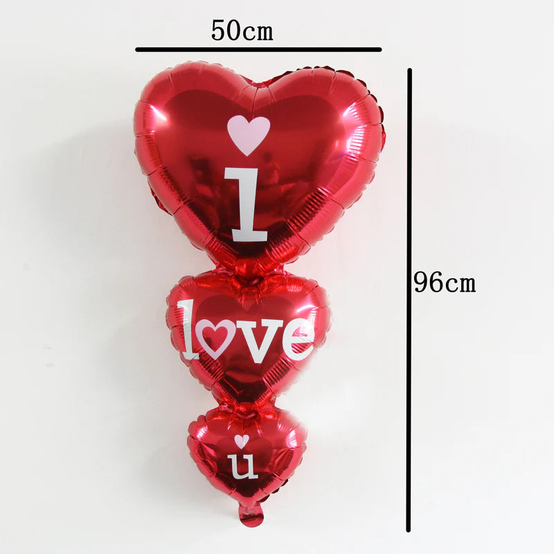 I Love You Triple Heart Balloon 36"