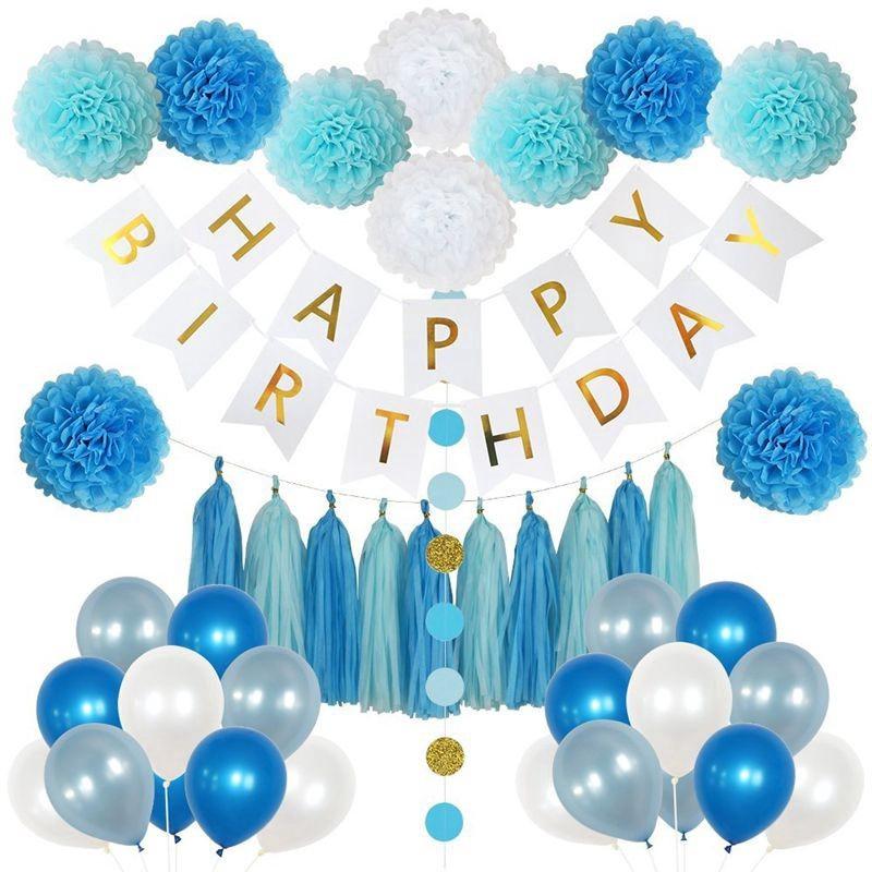 43pcs Happy Birthday Party DIY Set (Blue)