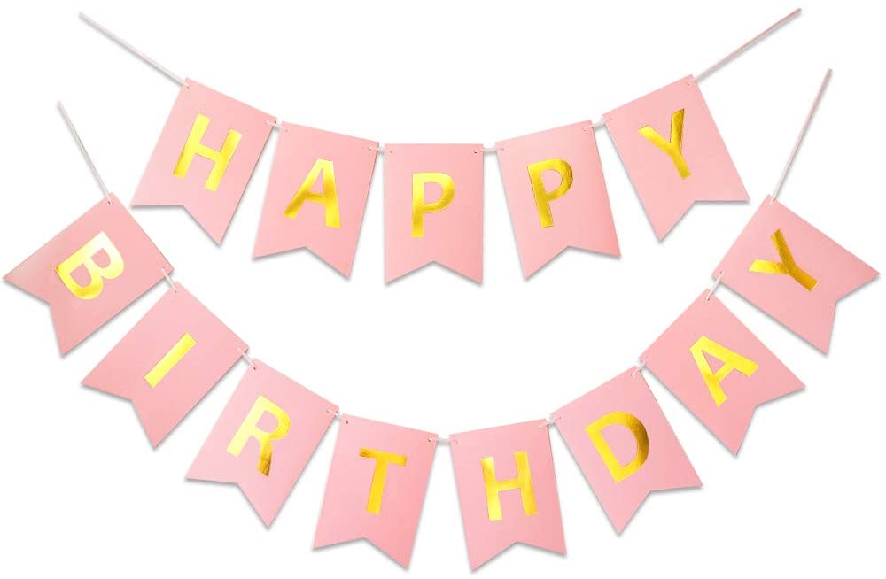 Happy Birthday Banner Pink