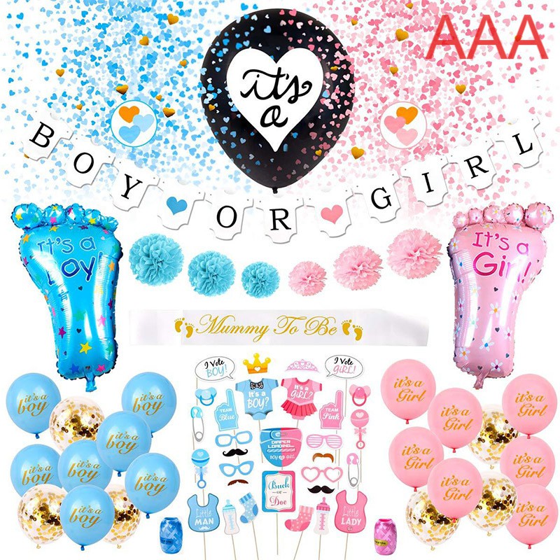 65Pcs Gender Reveal Party Set