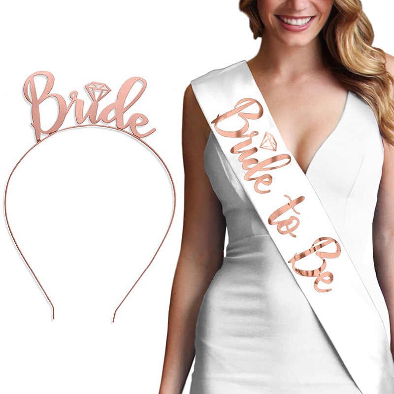 Rose Gold Bride To Be Tiara + Sash