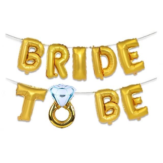 Gold Bride To Be Balloon Set