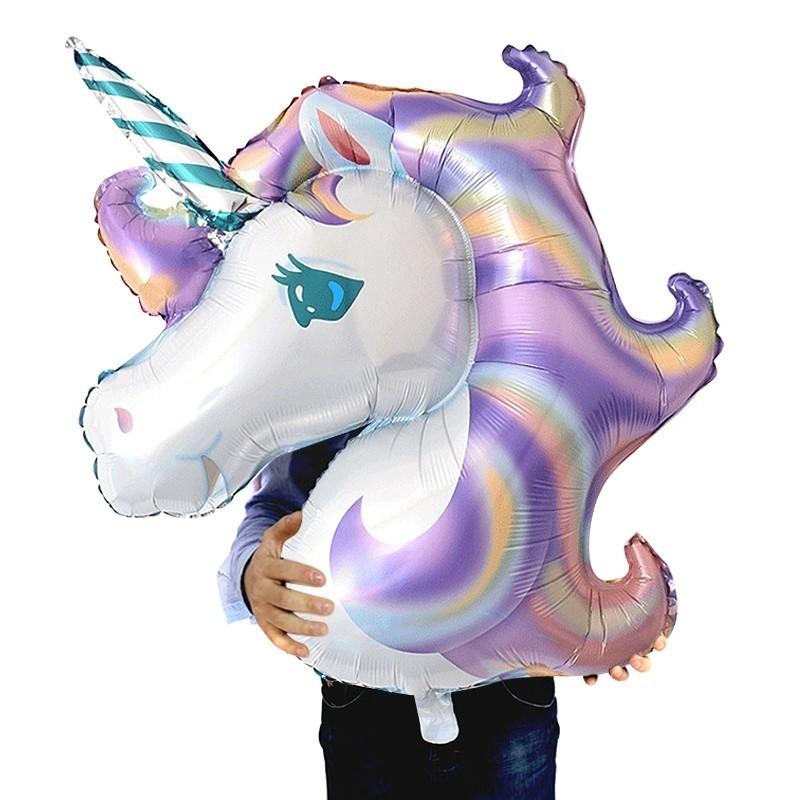 Huge Blue Unicorn Head Balloon