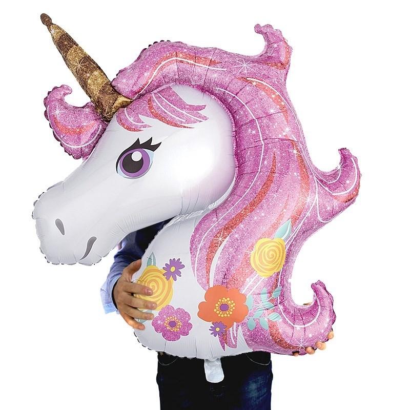 Huge Pink Unicorn Head Balloon