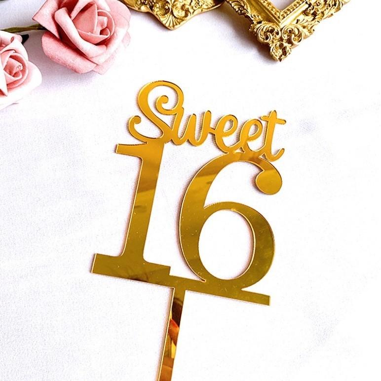 Sweet 16 Acrylic Cake Topper